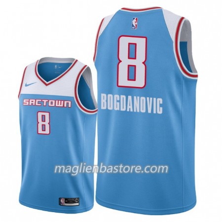 Maglia NBA Sacramento Kings Bogdan Bogdanovic 8 2018-19 Nike City Edition Blu Swingman - Uomo